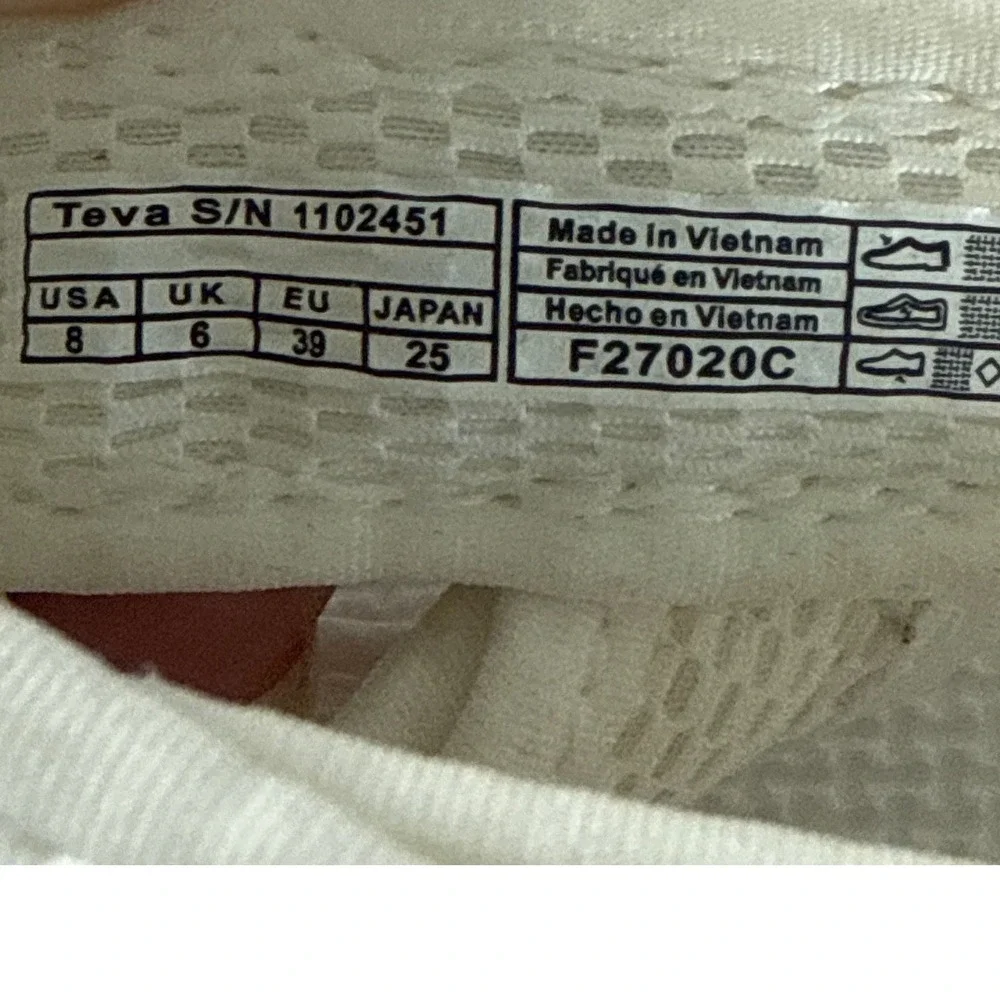 Teva Women's Flatform Universal Mesh Print Bright White Sandal US 8 EU 39‎ EUC